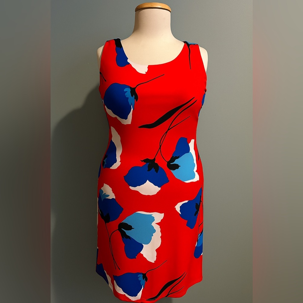 Anne Klein Floral Red Dress